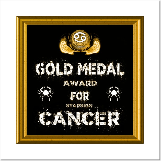 Cancer Birthday Gift Gold Medal Award Winner Wall Art by PlanetMonkey